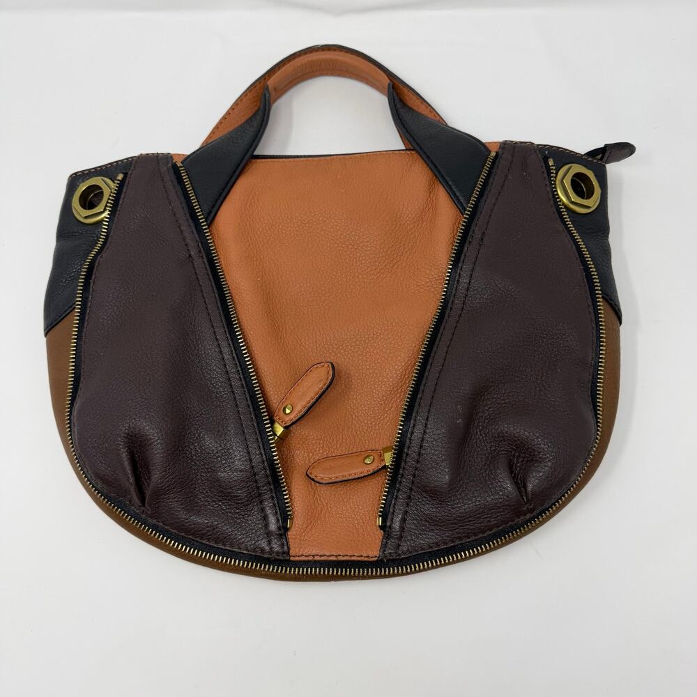 orYany Leather Zip Accent Hobo Bag